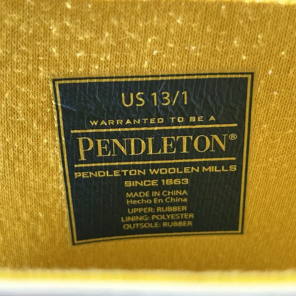 Pendleton Tucson Boys Size 13/1 Yellow Aztec Rubber Mid-Calf Rain Boots Used
